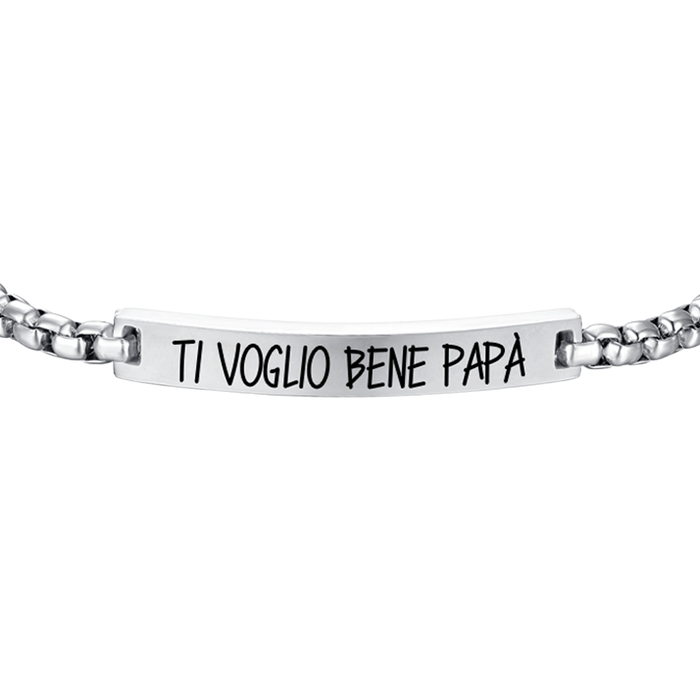 BRACELET HOMME EN ACIER JE T'AIME PAPA