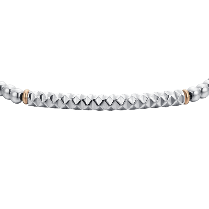 BRACELET HOMME EN ACIER AVEC HÉMATITE BLEUE