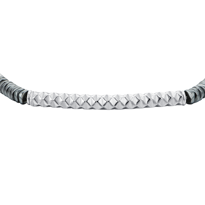 MEN'S BRACELET IN STEEL WITH GREY HEMATITE