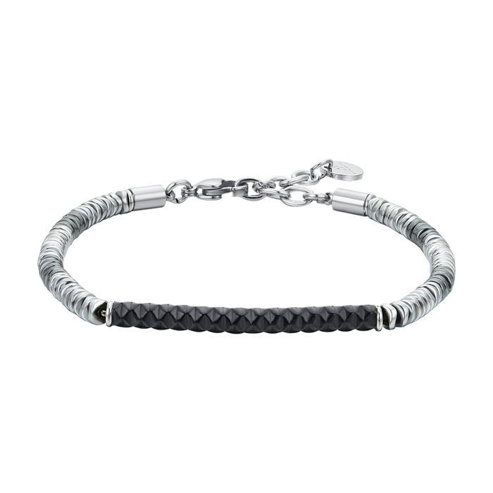 MEN'S BRACELET IN STEEL WITH BLACK IP PLATE