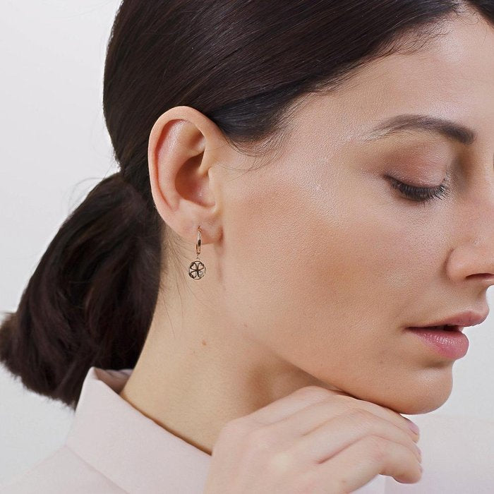 Boucle d'oreille CHAKRA Trèfle à quatre feuilles