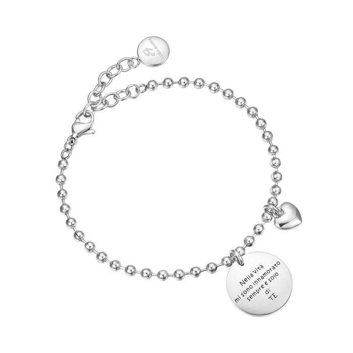 BRACCIALE IN ACC. CON CIONDOLO NELLA VITA MI SONO INNAMORATO SEMPRE E SOLO DI TE