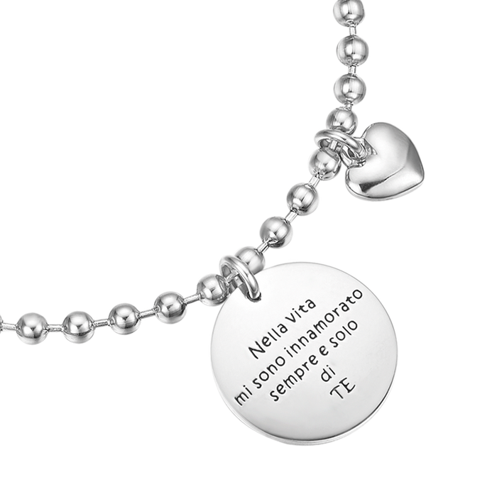 STAINLESS STEEL BRACELET WITH PENDANT IN LIFE I HAVE ALWAYS AND ONLY FELL IN LOVE WITH YOU