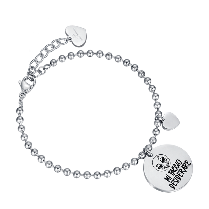 BRACELET EN ACIER POUR FEMME AVEC LA PHRASE I MAKE MYSELF DESIRE