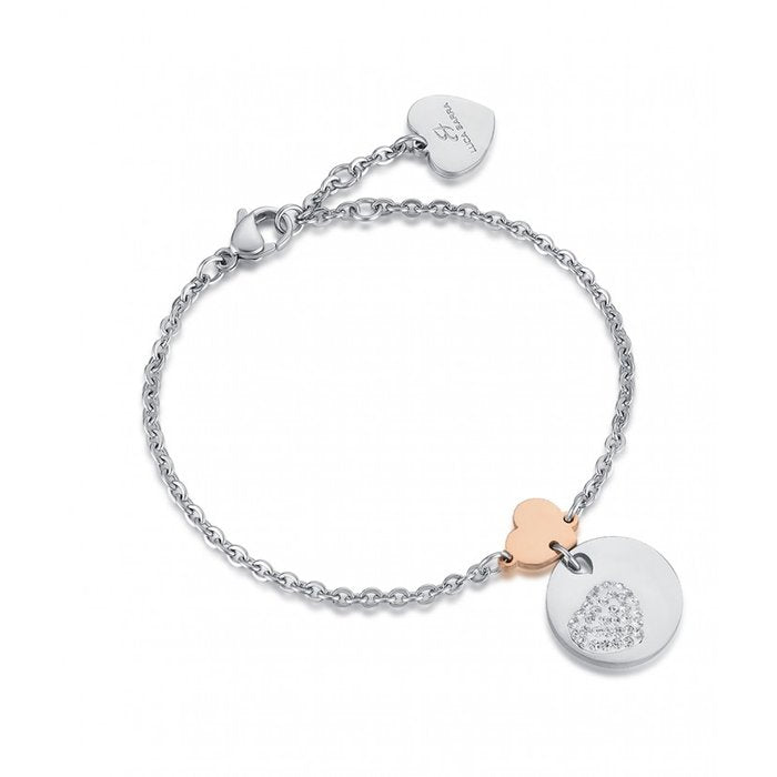 Heart Bracelet With White Crystals