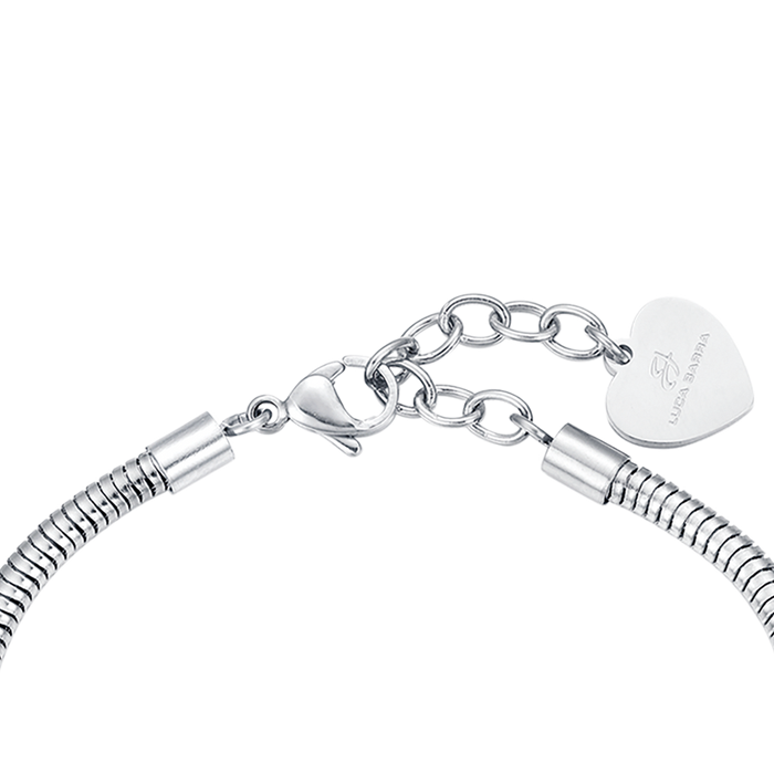 BRACELET FEMME EN ACIER AVEC PAPILLON ET CRISTAUX BLANCS