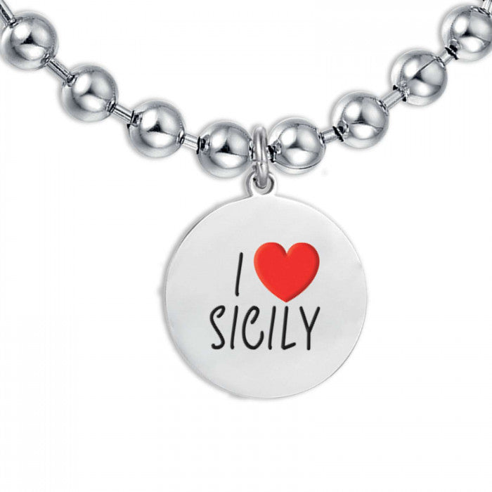 Bracciale catena I love sicilia