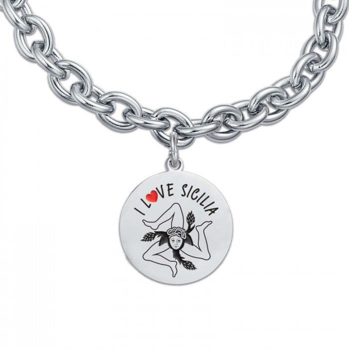 Bracciale catena I love sicilia