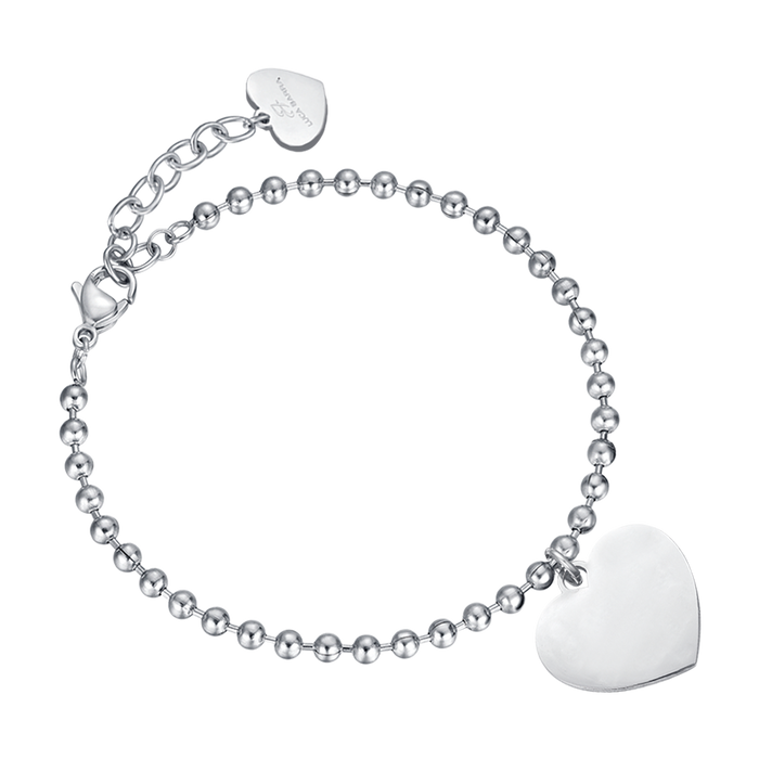 PERSONALIZED WOMEN'S BRACELET IN STEEL WITH HEARTS