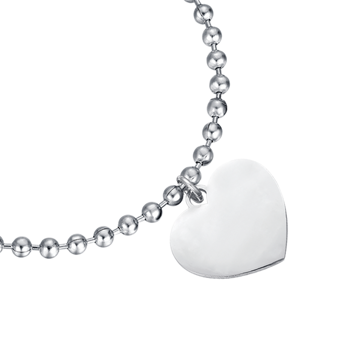 BRACCIALE DONNA PERSONALIZZATO IN ACCIAIO CON CUORI