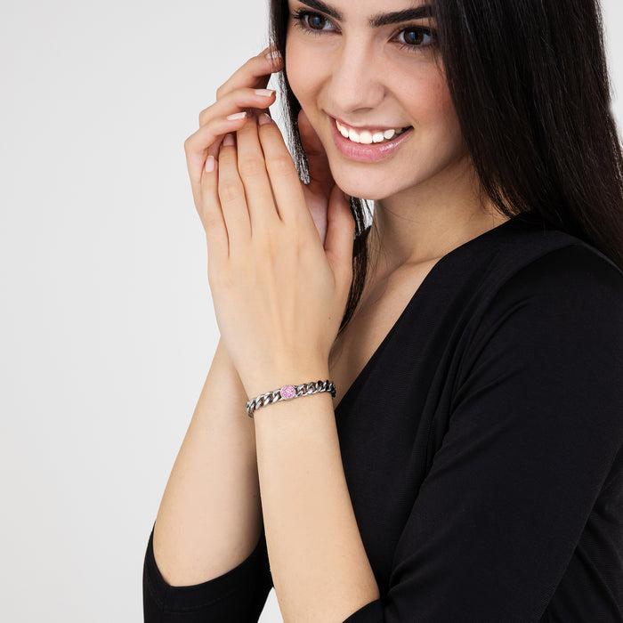 BRACCIALE DONNA IN ACCIAIO CON ELEMENTO E CRISTALLI