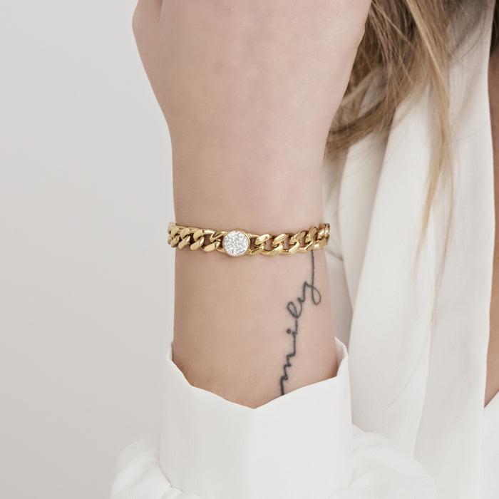 BRACCIALE DONNA IN ACCIAIO CON ELEMENTO E CRISTALLI