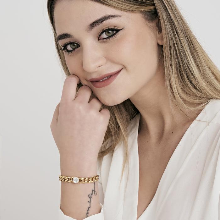BRACCIALE DONNA IN ACCIAIO CON ELEMENTO E CRISTALLI