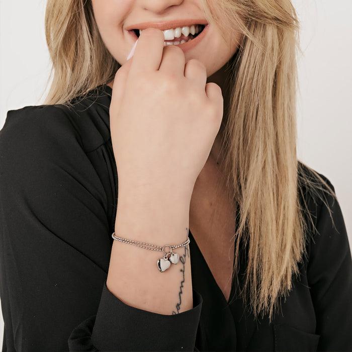 BRACCIALE DONNA IN ACCIAIO IP GOLD CON CUORI DI GRANDEZZE DIVERSE