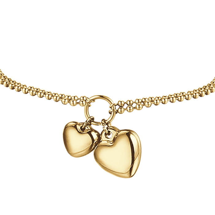 BRACCIALE DONNA IN ACCIAIO IP GOLD CON CUORI DI GRANDEZZE DIVERSE