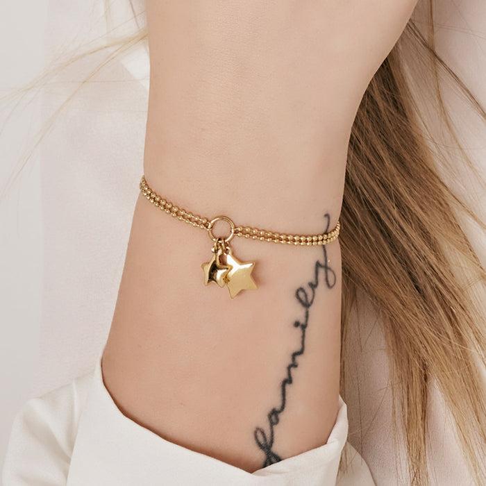 BRACCIALE DONNA IN ACCIAIO IP GOLD CON STELLE