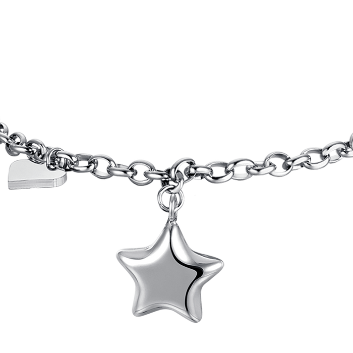 BRACCIALE DONNA IN ACCIAIO IP GOLD CON STELLA E CUORE