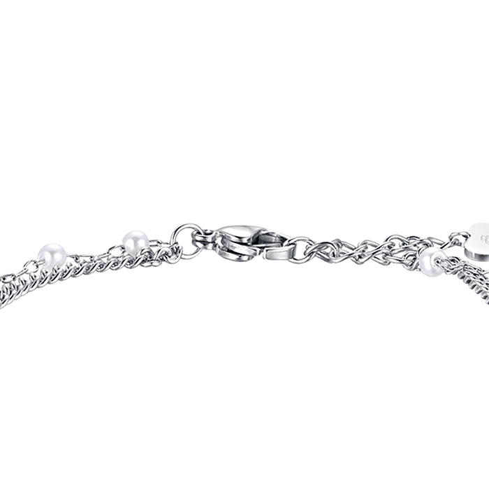 WOMEN'S BRACELET IN IP GOLD STEEL WITH FOUR-LEAF CLOVER