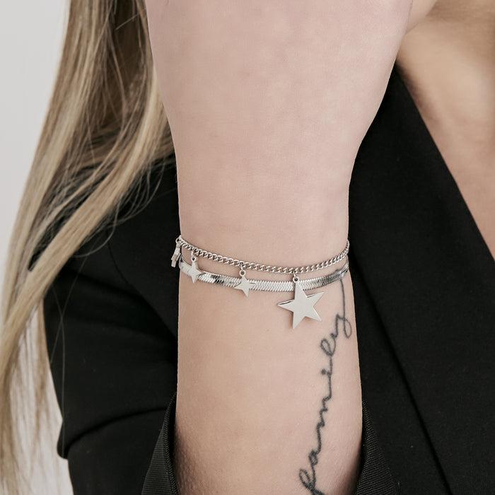 WOMEN'S BRACELET IN IP GOLD STEEL WITH STAR