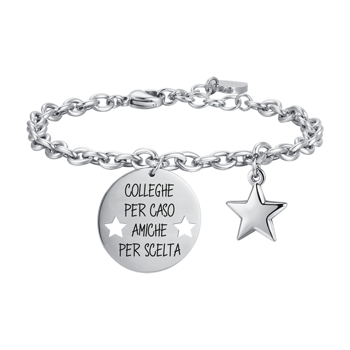 BRACCIALE DONNA IN ACCIAIO COLLEGHE PER CASO AMICHE PER SCELTA