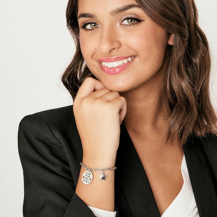 BRACCIALE DONNA IN ACCIAIO COLLEGHE PER CASO AMICHE PER SCELTA