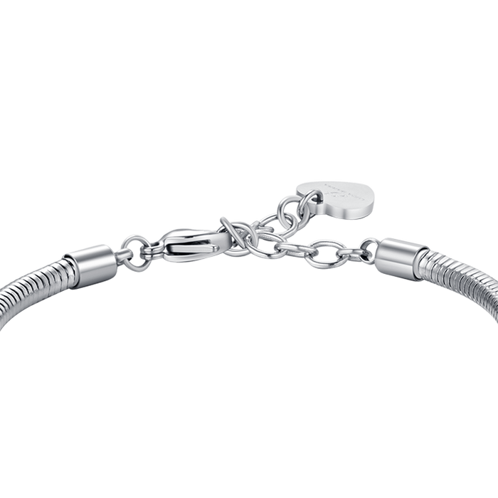 WOMEN'S STEEL BRACELET WITH HEART WITH WHITE CRYSTALS