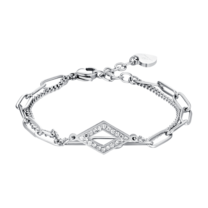 WOMEN'S BRACELET IN IP GOLD STEEL WITH WHITE CRYSTALS