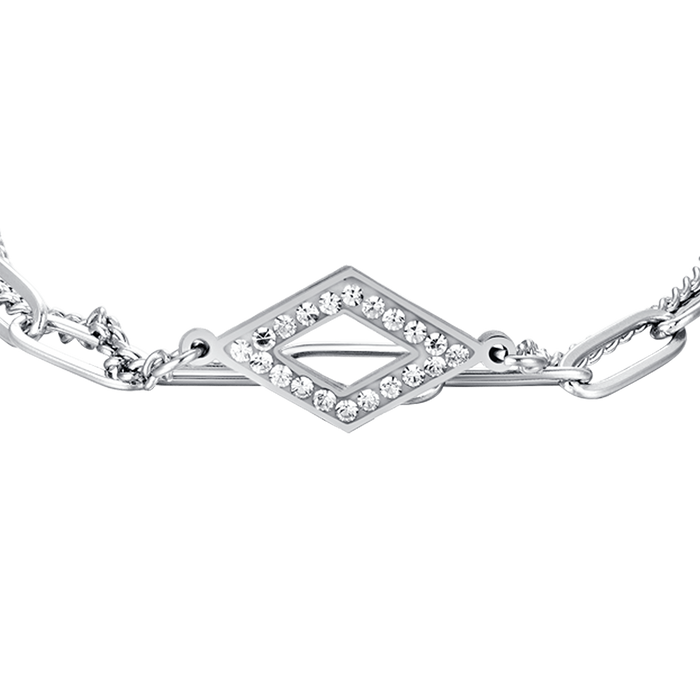 WOMEN'S BRACELET IN IP GOLD STEEL WITH WHITE CRYSTALS