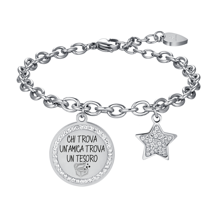 BRACELET EN ACIER POUR FEMME QUI TROUVE UN AMI TROUVE UN TRÉSOR