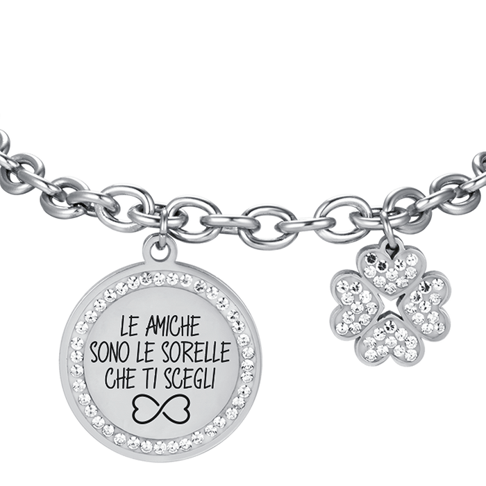BRACELET EN ACIER POUR FEMME LES AMIS SONT LES SŒURS QUE VOUS CHOISISSEZ AVEC DE L'ÉMAIL