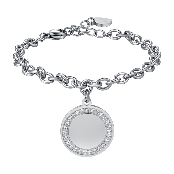 BRACCIALE DONNA IN ACCIAIO CON CRISTALLI BIANCHI
