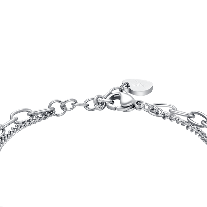 WOMEN'S STEEL BRACELET WITH STARS AND WHITE CRYSTALS
