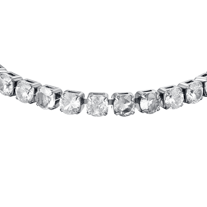 BRACELET DE TENNIS FEMME EN ACIER AVEC CRISTAUX BLANCS