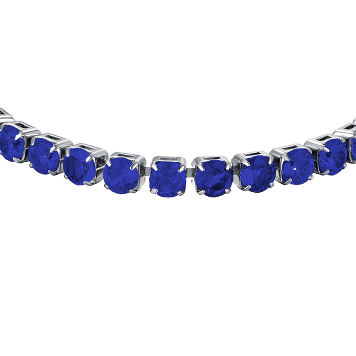 WOMEN'S TENNIS BRACELET IN STEEL WITH BLUE CRYSTALS