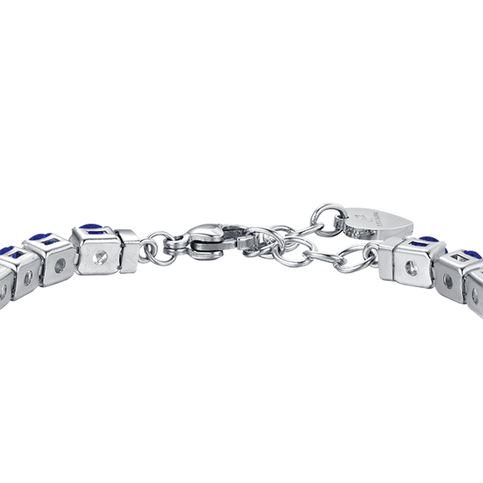 WOMEN'S TENNIS BRACELET IN STEEL WITH BLUE CRYSTALS