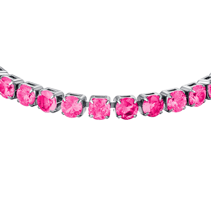 WOMEN'S TENNIS BRACELET IN STEEL WITH FUCHSIA CRYSTALS