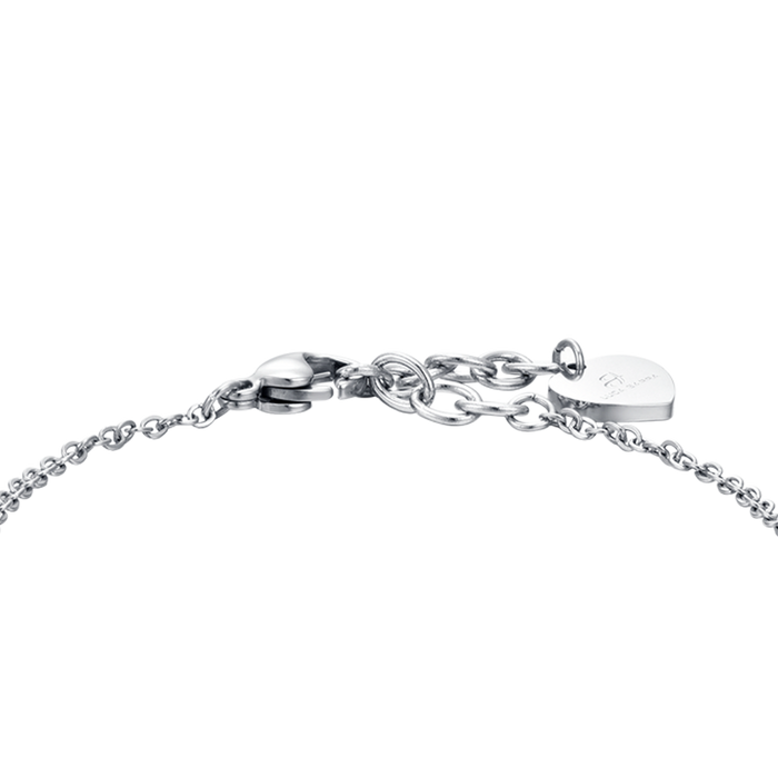 BRACCIALE DONNA IN ACCIAIO CON CUORI E CRISTALLI BIANCHI