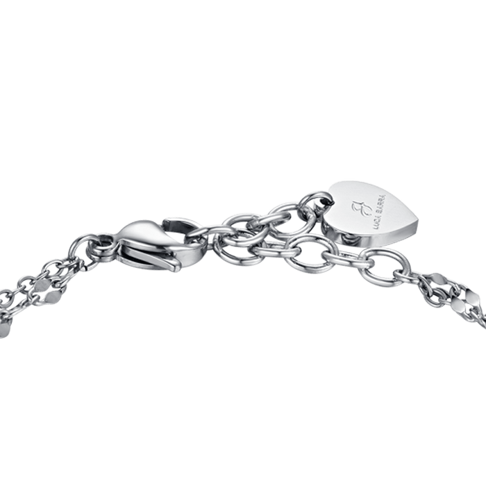 WOMEN'S MULTI-STRING BRACELET IN STEEL WITH OPENWORK STARS AND WHITE CRYSTALS