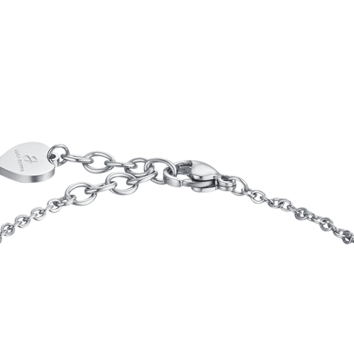 BRACELET FEMME EN ACIER AVEC COEURS AJOURÉS ET CRISTAUX BLANCS