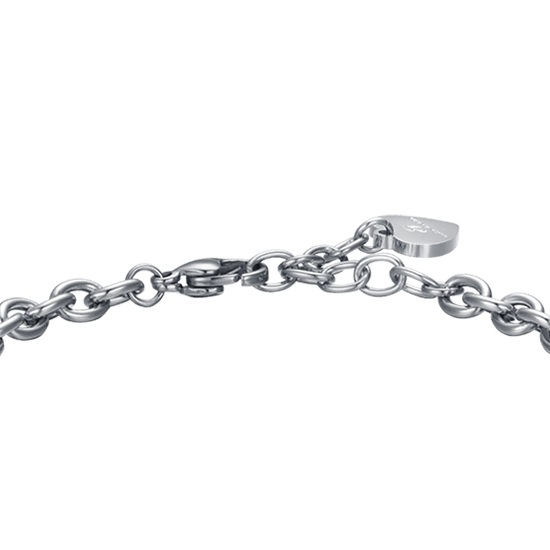 BRACCIALE DONNA IN ACCIAIO CON MONDO CON CRISTALLI BIANCHI