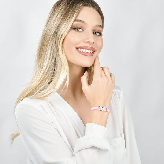 BRACCIALE DONNA IN SILICONE ROSA