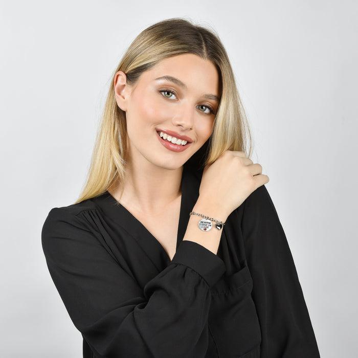 BRACELET EN ACIER POUR FEMME UNE MARRAINE SE CHOISIT AVEC LE CŒUR