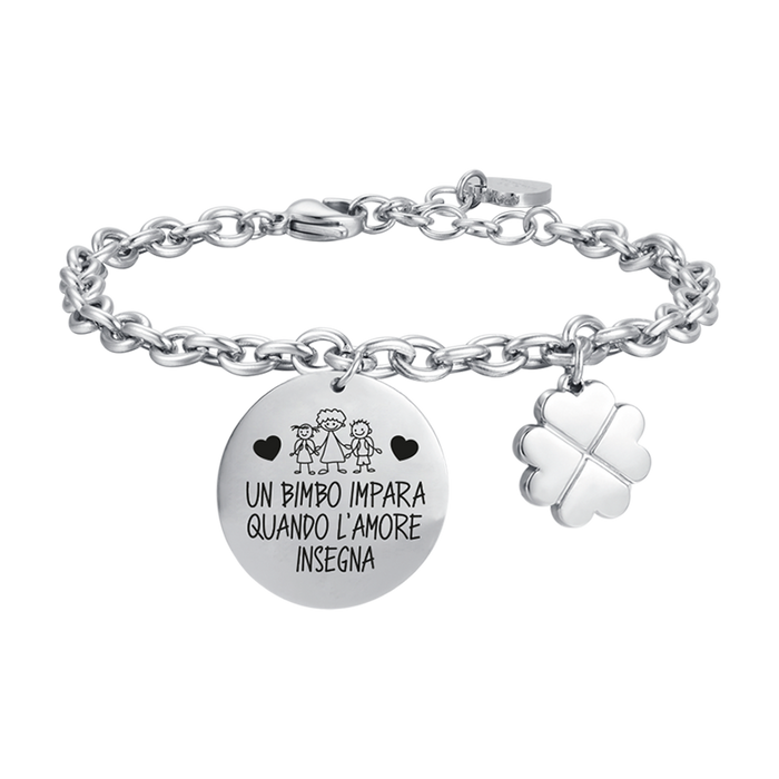 WOMEN'S STEEL BRACELET A CHILD LEARNS WHEN LOVE TEACHES