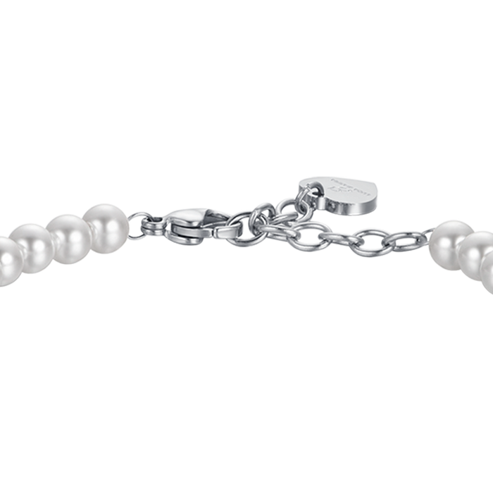 BRACCIALE DONNA IN ACCIAIO CON PERLE ED ELEMENTI IN ACCIAIO