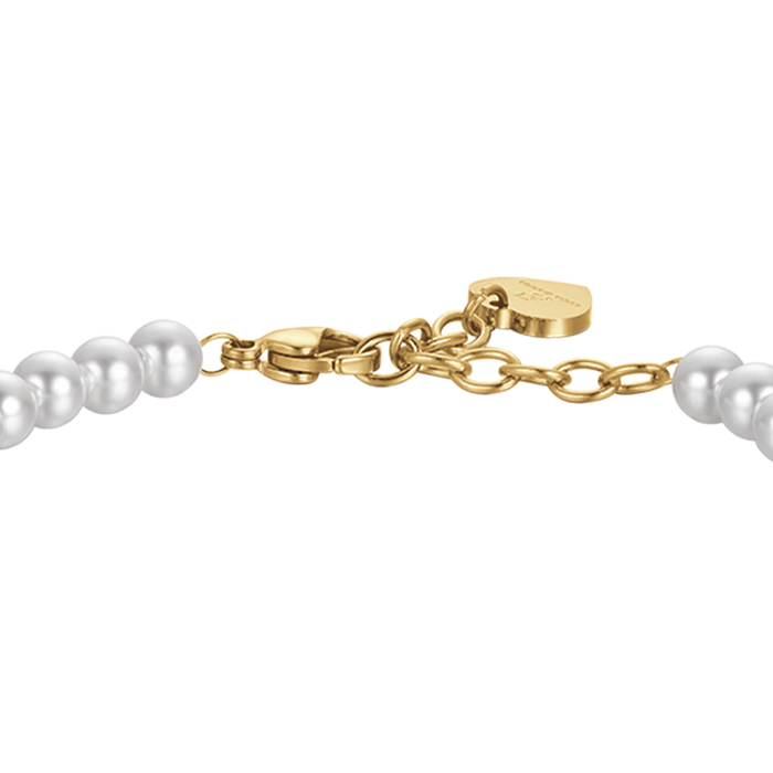 BRACCIALE DONNA IN ACCIAIO IP GOLD CON PERLE ED ELEMENTI IN ACCIAIO