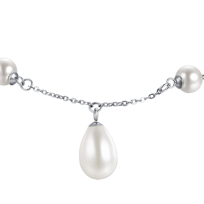 BRACCIALE DONNA IN ACCIAIO CON PERLE