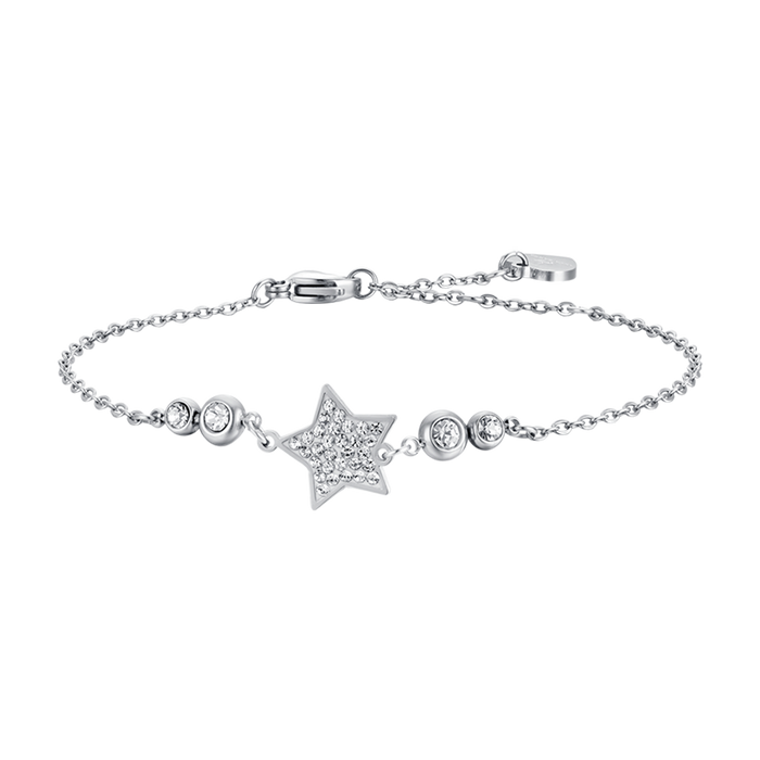 BRACELET FEMME EN ACIER AVEC ÉTOILE ET CRISTAUX BLANCS