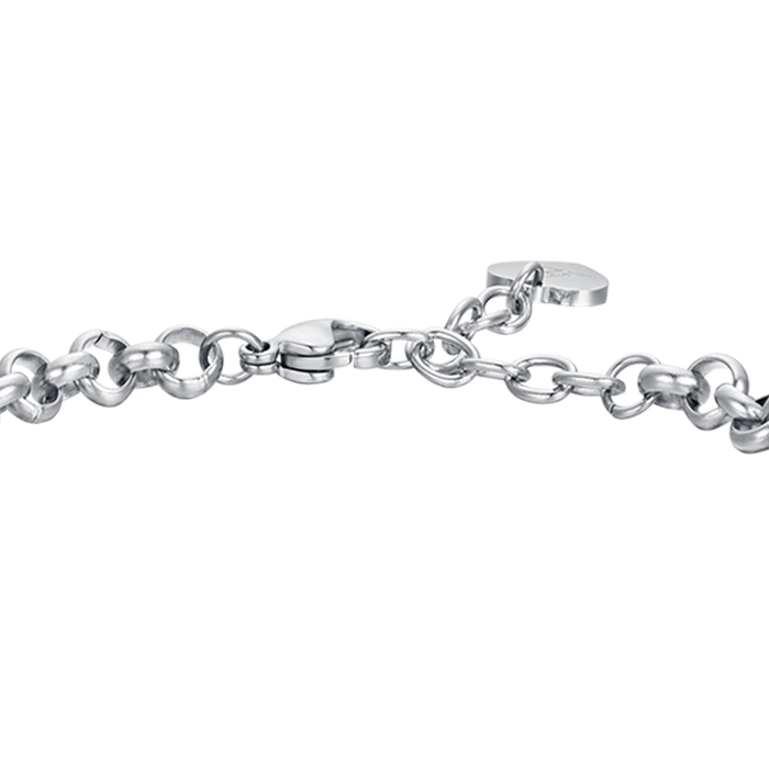 BRACCIALE DONNA IN ACCIAIO CON STELLE E CRISTALLI BIANCHI