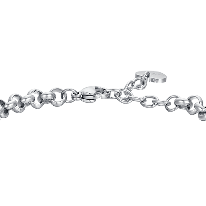BRACCIALE DONNA IN ACCIAIO CON CUORI E CRISTALLI BIANCHI