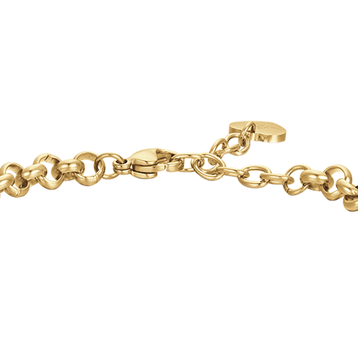 BRACCIALE DONNA IN ACCIAIO CON QUADRIFOGLIO E CRISTALLI BIANCHI
